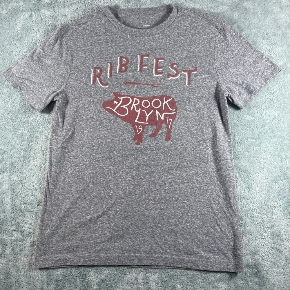 Sonoma Mens Rib Fest‎ Brooklyn 1977 Graphic T-Shirt Gray Heather Size M